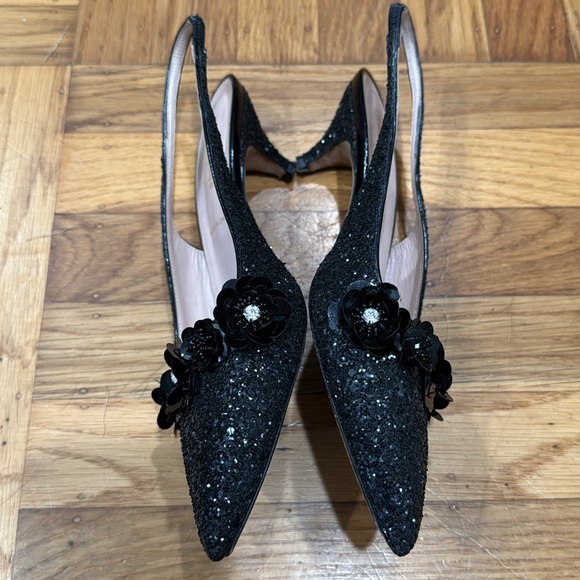 Kate Spade Olima Slingback Kitten Heel Sparkle Shoes - Picture 9 of 10